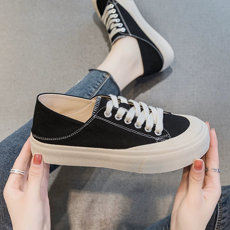 Ccvv K-style Casual Low Ankle Soft Bottom Canvas Women's Shoes