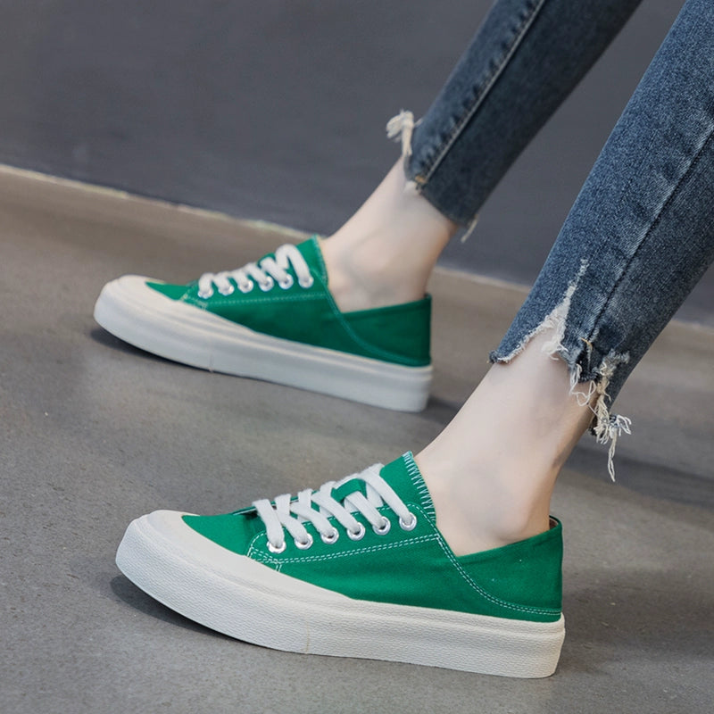 Ccvv K-style Casual Low Ankle Soft Bottom Canvas Women's Shoes